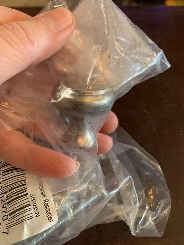 CABINET KNOBS Westbury 1-3/16"dia Mushroom Satin Nickel x4pk Hardware Res 3898SN - Picture 6 of 6