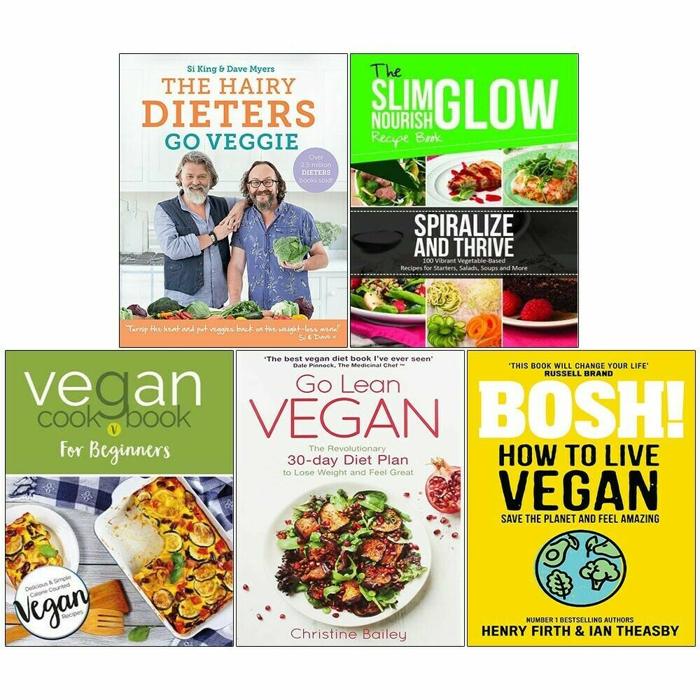 Go Veggie,Spiralize & Thrive,Vegan Cookbook,Go Lean Vegan, BOSH 5 Books Set NEW