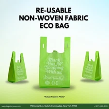 Reusable Non Woven Grocery T-Shirt Shopping Tote Bag, 45GSM - Large 1/6