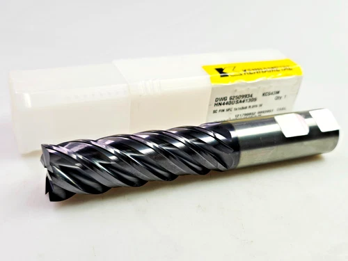 Kennametal 1" x 1 x 3 x 6 R.015 Solid Carbide End Mill 5 Flute KC643M