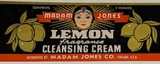 1930s Valmor Madam Jones Lemon Cleansing Cream Label Chicago Black Americana