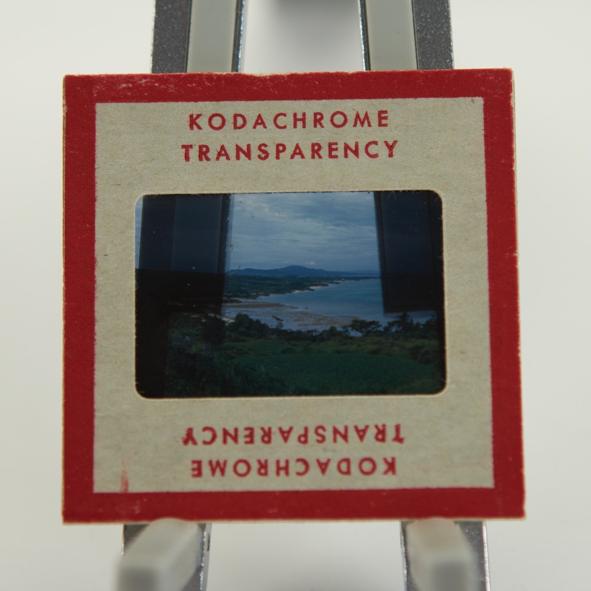 c1950 Itoman Birds Eye View Market Okinawa Japan Red Border 35mm