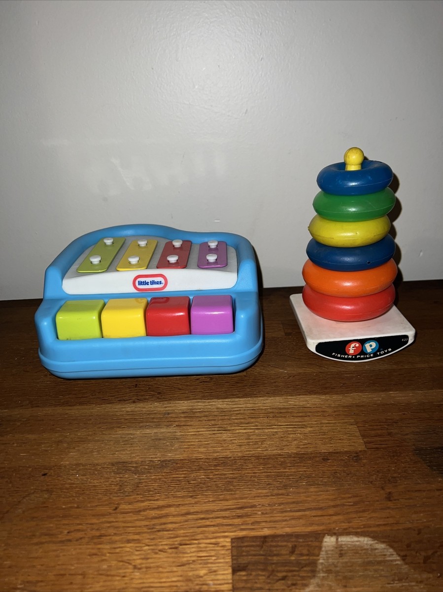 Vtg Little Tikes Tap A Tune KEY PIANO TOY w/ Fisher Price Ring Game 2pk  Lot