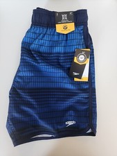 Speedo Swim Trunks UPF50 ,Block 98 Sun Ray, Comfort Stretch-16" Outseam, Small