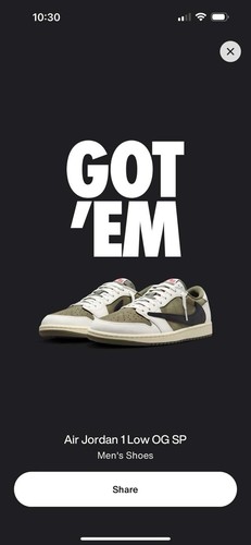 Size 10.5 - Travis Scott x Air Jordan 1 OG SP Low Medium Olive