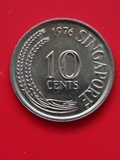 1976 Singapore 10 Cents -Appears Uncirculated 