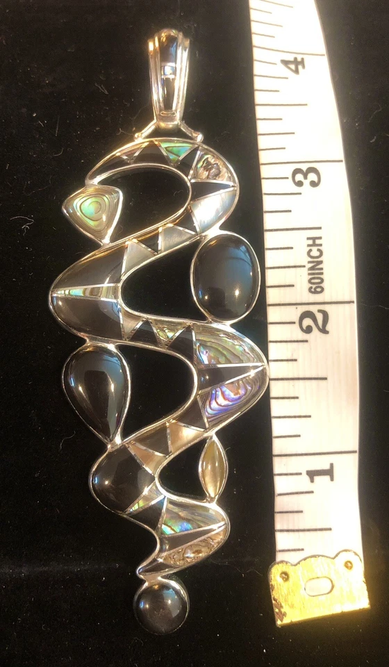 Ofertas SAJEN Colgante Abulón Ónix Plata Esterlina Artesanal Foto 2 de 2