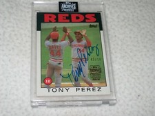 2020 TOPPS ARCHIVES 1986 TOPPS TONY PEREZ SIGNED AUTO #D/50 CINCINNATI REDS