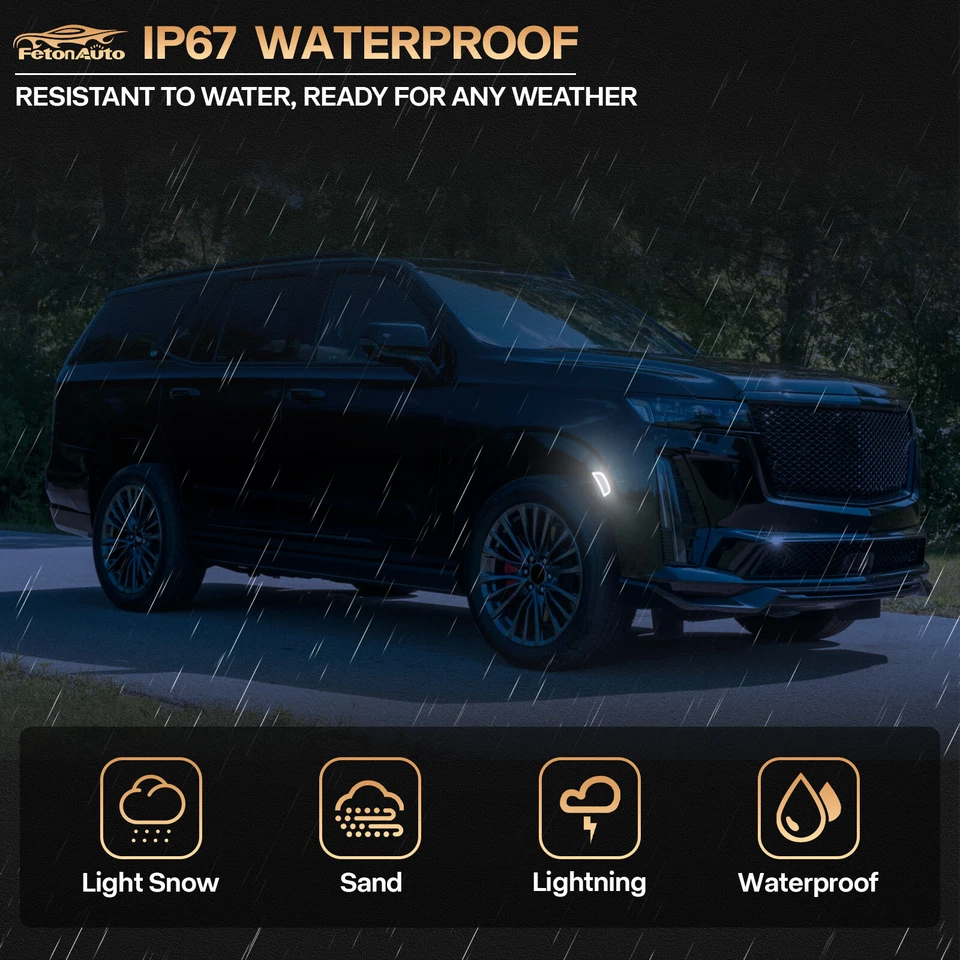 LED Side Marker Lights For Cadillac Escalade Chevy Suburban GMC Yukon 2021-2024 - Image 4 of 4