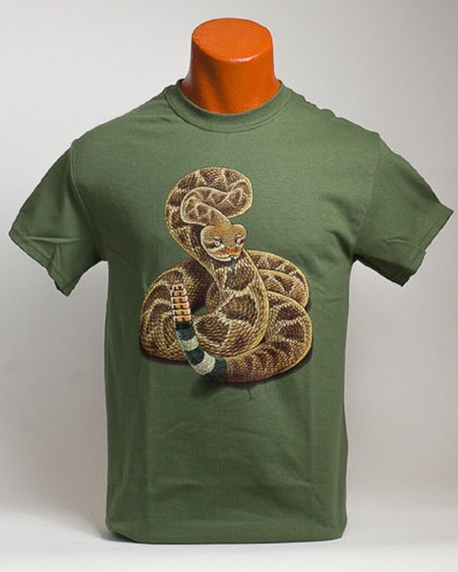 Western Diamondback Rattlesnake Adult Tshirt S M L XL XXL Military