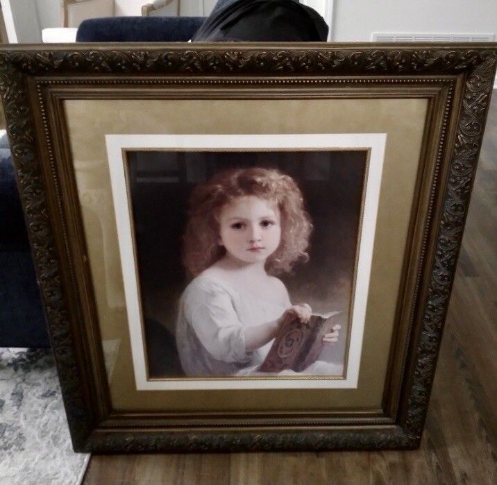 The Story Book, 1877 by William Adolphe Bouguereau Framed