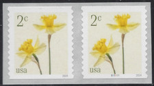 US 2024 Stamps 2 cent Daffodil Scott 5903 coil pair