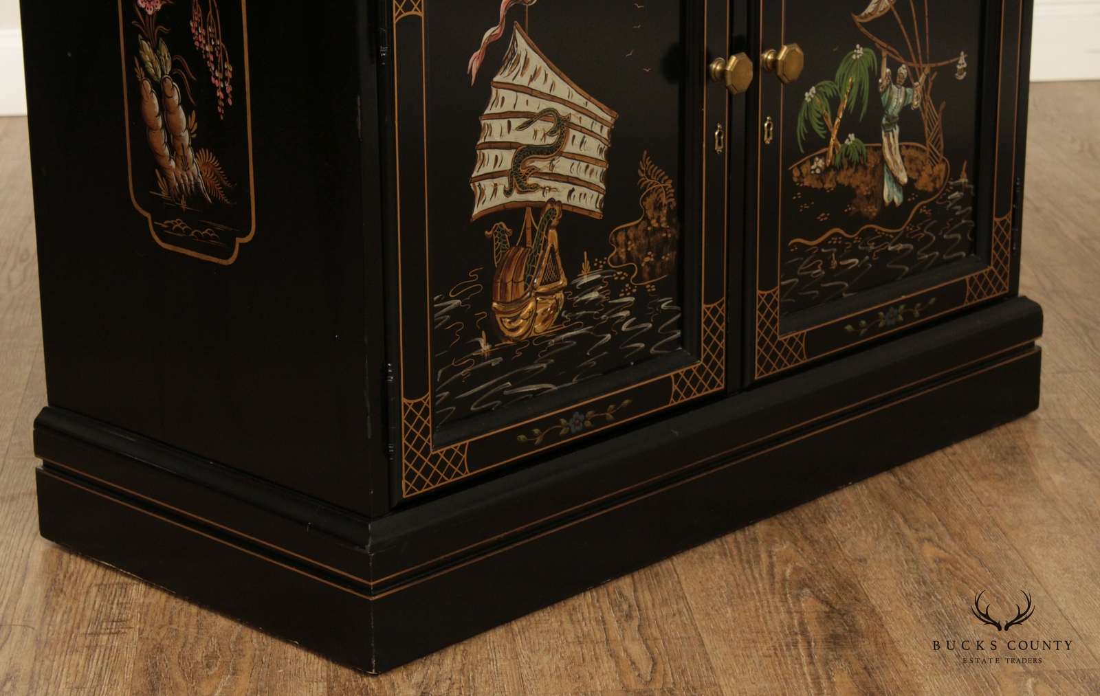 Jasper Chinoiserie Black Lacquer Liquor Bar Serving eBay