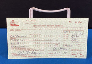 1979 Wisconsin Resident VTG Fishing License Webster WI Lt#34