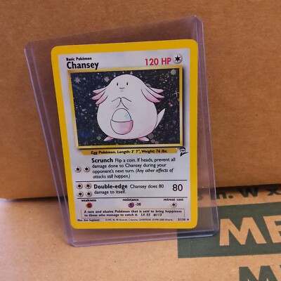 Pokemon CHANSEY Base Set 2 HOLO RARE Card 3/130 Foil 2nd Edition