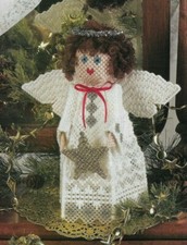 TREE TOP ANGEL DOLL 10" CHRISTMAS PLASTIC CANVAS PATTERN INSTRUCTIONS