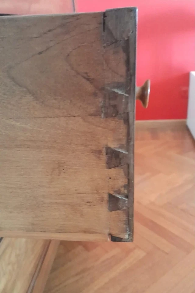 comò in noce 1820 con specchiera - Immagine 3 di 4