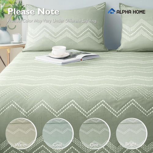 Lightweight Cotton Bedspread Coverlet Set - Breathable Summer Bedding, Farmhouse - Picture 7 of 9