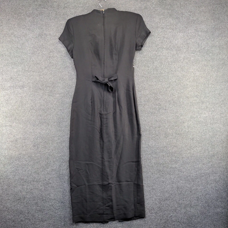 Vestido para mujer Fredericks of Hollywood negro talla 5/6 acetato rayón vintage EE. UU. Foto 2 de 4