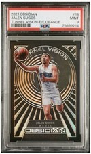2021 Obsidian Jalen Suggs Tunnel Vision - Electric Etch Orange RC /35 Magic Pop1