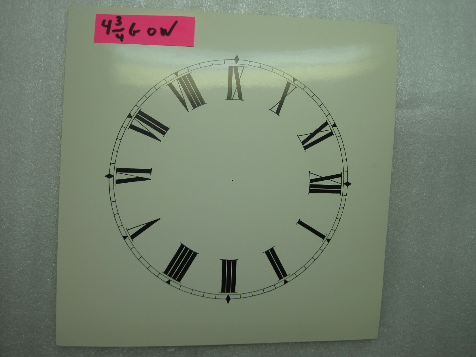 Paper Clock Dial NOS Replacement Face Part 4 3/4 Inch Diam. Off White ...