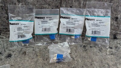  4 New  Panduit NetKey NK688MBU Cat6, Keystone Jack Module, Blue