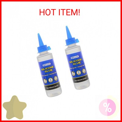 BAZIC Silicone Glue 3.38 Oz. (100 mL), Waterproof Crack Resistant, Quick Repair