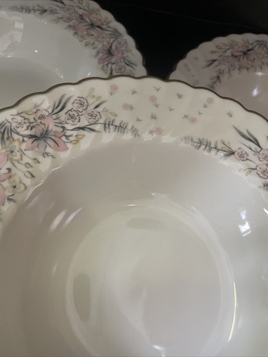syracuse china pink floral flowers Elizabeth set 5 Rimmed Soup Bowl Bowls - Picture 3 of 10