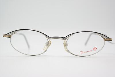 Vintage Casanova LC-40 Silver Black Gold Oval Eyeglasses Frame