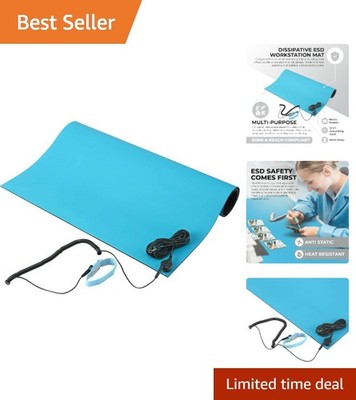 Blue ESD Mat Kit 2ft x 3ft - Complete with Wrist Strap & Grounding Cord