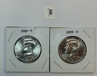 2009 P & D UNC Clad Kennedy Half Dollar Set in CB Flips -Free Shipping - B