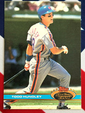 1991 Topps Stadium Club Todd Hundley #349 RC New York Mets Rookie Card Mint. rookie card picture