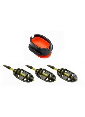 FL Method Feeder Inline Set 40+50+60g with Bait Mould for Carp & Feeder Fishing
