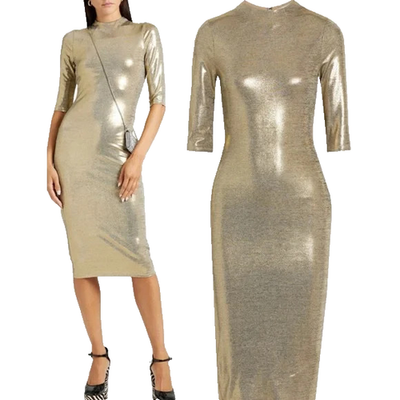 NWT ALICE + OLIVIA "Delora" Metallic Fitted Midi Dress size 6 | eBay