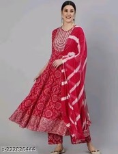 Indian Readymad Party Festive Wedding Cotton Kurta Kurti Pant Set for Women's