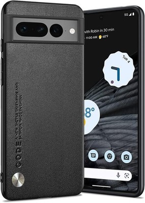 Case for Google Pixel 7 Pro, Anti-Fingerprint Faux Leather Back, Shockproof Cove