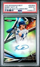 2022 Bowman's Best Bobby Witt Jr B22-BW Green Refractor PSA 10 GEM MINT