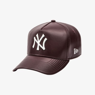 New Era 2025 MLB New York Yankees Synthetic Leather A-Frame Ballcap, Cardinal