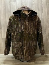 Vintage Cabela's Dry Plus RealTree Fleece Camo Hooded Jacket Large USA Made