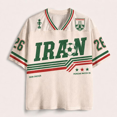 Retro Irani Soccer Mesh Jersey, Retro Persian Football Shirt, Vintage Fan Gift