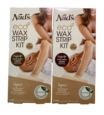 Lot of 2 Nads Eco Wax Strip Kit 24CT- Body Face Bikini Waxing