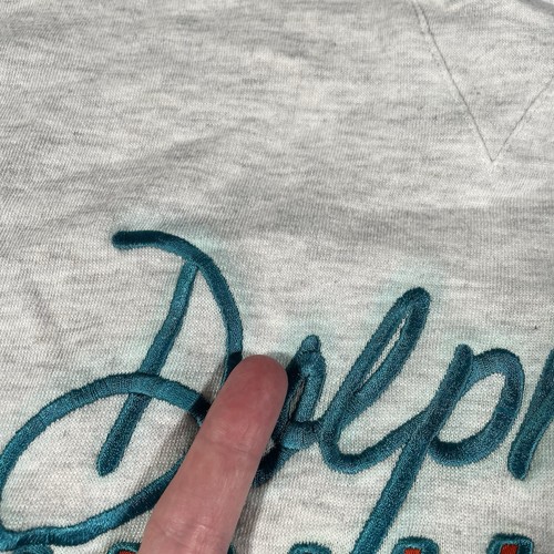 Vintage Miami Dolphins SWEATSHIRT (Youth Large) Gray 90s - Picture 7 of 12