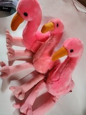 Ty Beanie Buddies Pinky Pink Flamingo 11" Plush Stuffed Animal Toy 1998