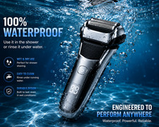 Electric Razor for Men Waterproof Foil Shaver Cordless Wet Dry Hair Trimmer LED