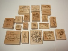 Lot Stampin Up Wood Mounted Rubber Stamp: True Love Loads of Love, Love Bunches