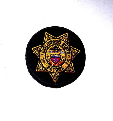 Colorado Sew-On Patch Police Patch State Patrol Gold Tone Collectible Embroidere