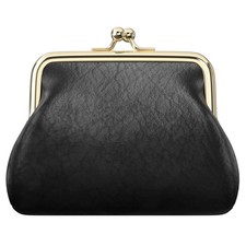 Small Leather Change Purse Coin Wallet with Clasp Car Change Holder Pouch