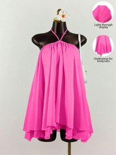 Lyxana Women'S Chiffon Layered Ruffle Sleeveless Mini Dress