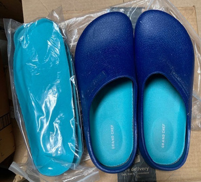 Grand Chef blue Shoes clogs crocs comfy men size 42 incl spare insoles USED!