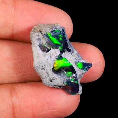 Jewelry Grade Black Opal Rough 19.00 Ct, Natural Ethiopian Opal Raw, Fire Opal